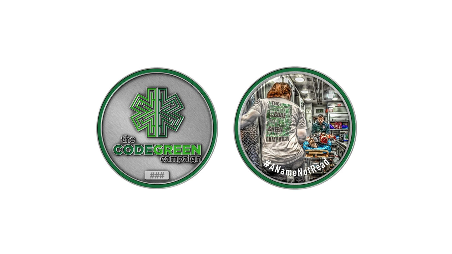 2.5" Color Code Green Challenge Coin